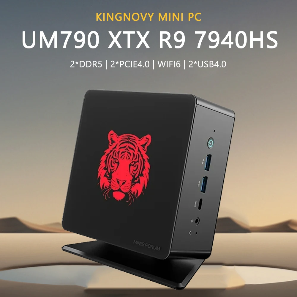 Игровой компьютер MINISFORUM UM890 UM880 Pro UM790 Pro XTX Mini PC AMD Ryzen 9 8945HS 9 7940HS R7 8845HS 2x HDMI (4K) 2X USB4 Wi-Fi6