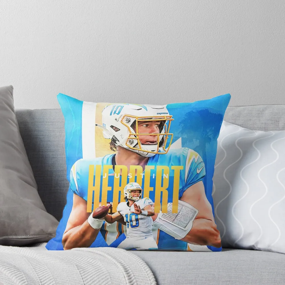 

Justin Herbert Throw Pillow Marble Cushion Cover pillow cover christmas pillows decor home Plaid Sofa pillow