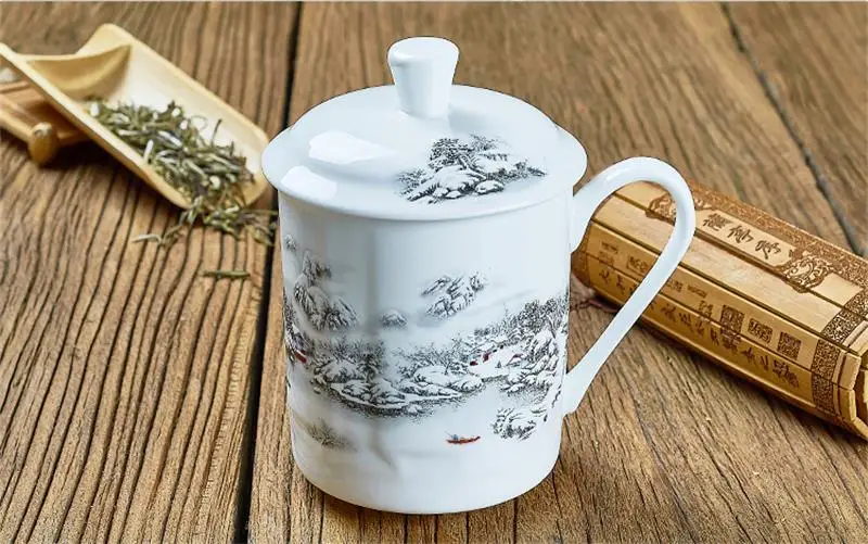 550ML, bone china cafe tumbler,tazas style coffee mugs, original mugs present creative, chinese painting gobelet thermo tea cup