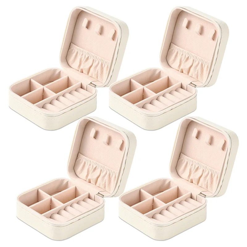 Hot Selling-Jewelry Box With Mirror,Small Jewelry Organizer Box,Travel Jewelry Case For Women, (4Pcs Mirror White),Jewelry Box W