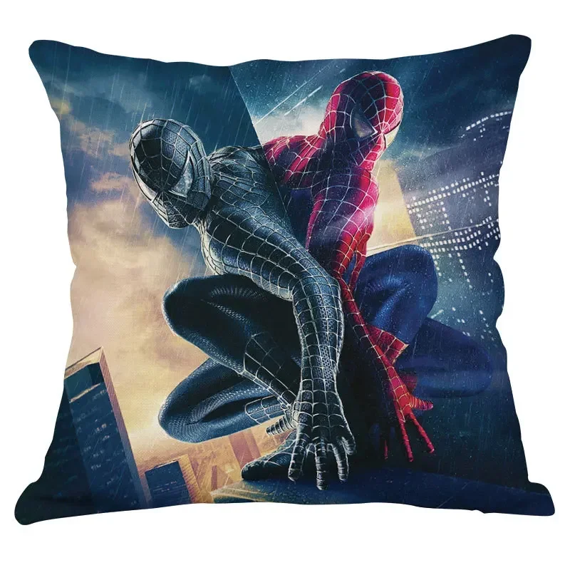 45*45cm Marvel Series Full Hero Character Print Pillowcase Disney Spiderman Groot Ant Iron Man Hulk Avengers Home Pillow Case