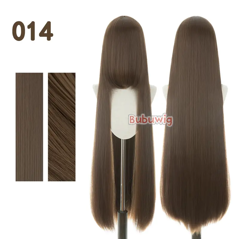 Bubuwig Synthetic Hair 100cm Long Straight Pure Color Cosplay Wigs Over 100 Colors Black White Red Blue Brown Wig Heat Resistant - Image 91