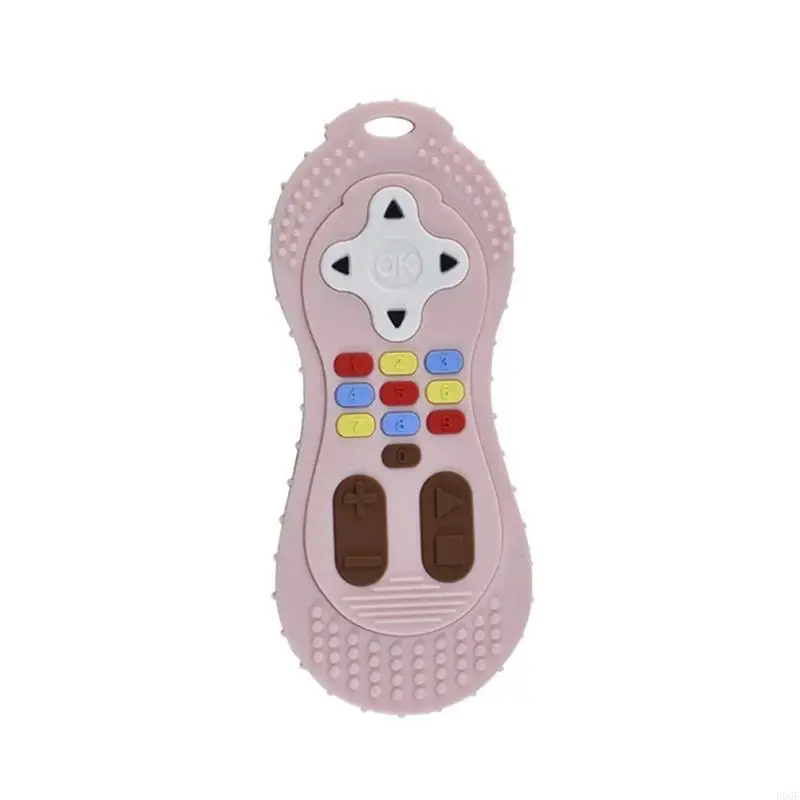 E06F الرضع Teether Soft Silicone Beying Toy Mobile/Remoter حشرجة الطفل Teether رعاية الأطفال