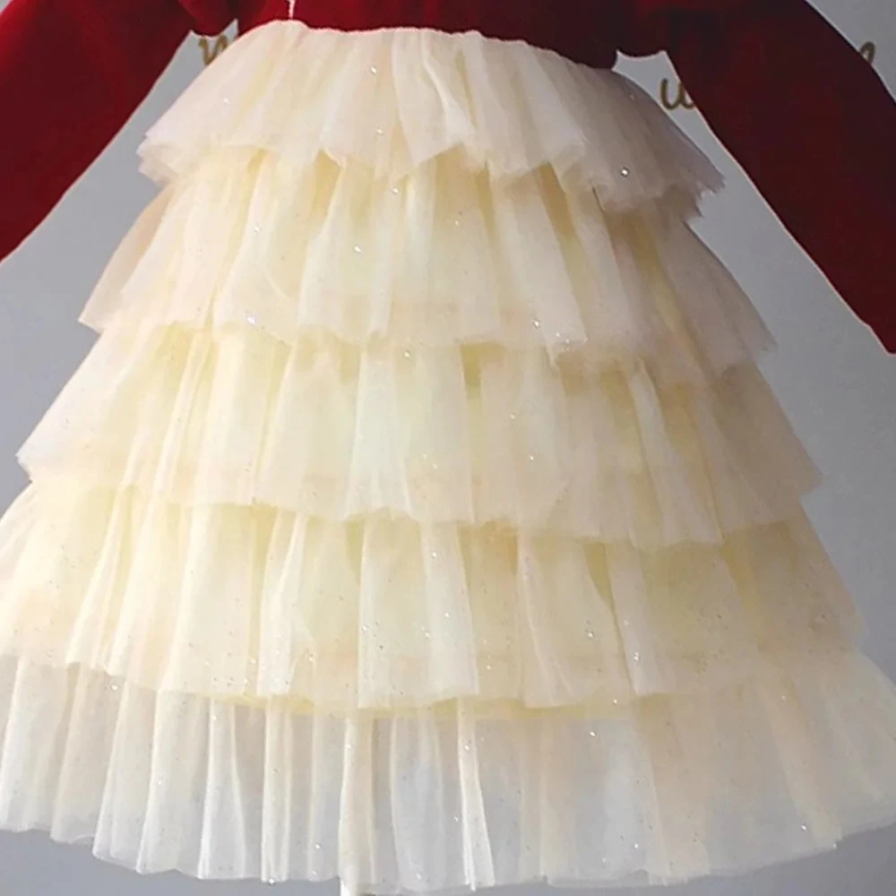 Ragazze Princess Flowers Ball Gown Princess Dress abbigliamento per bambini ragazze Cake abiti formali per matrimoni Tutu Dress Party Evening