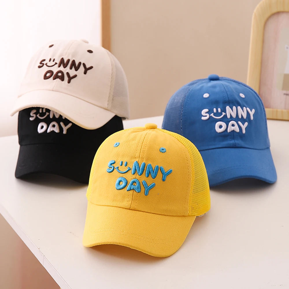 Children\'s Mesh Cap Sunny Day Boys Girls Korean Style Hats Baby Embroidered Letter Baseball Cap For Kids 2-8 Years