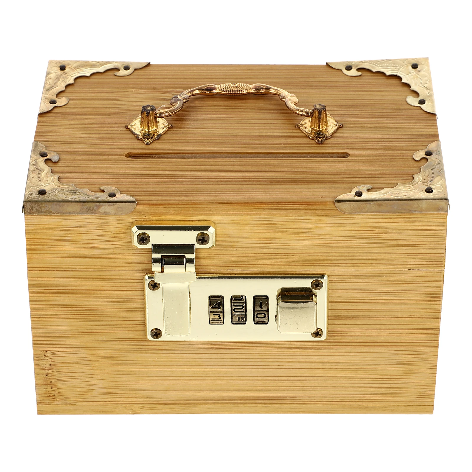 Wooden Creative Design Retro Piggy Bank Kids Bedroom nament Birthday Gift Storage Case Storage Case With Lock Lock