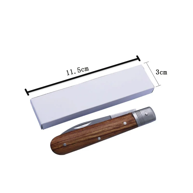 Handmade knife outdoor multi-function stainless steel portable wooden handle folding knife high hardness elastic electric knife