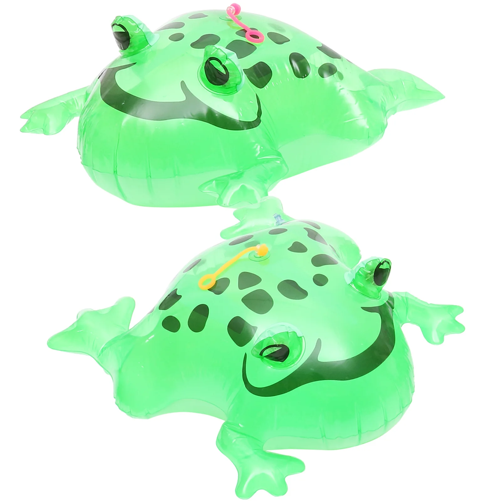 2 قطعة نفخ توهج ترتد الضفادع لطيف الضفدع شكل الطرف الديكور الضفدع بالونات نطاط حبل نفخ الضفادع لعبة