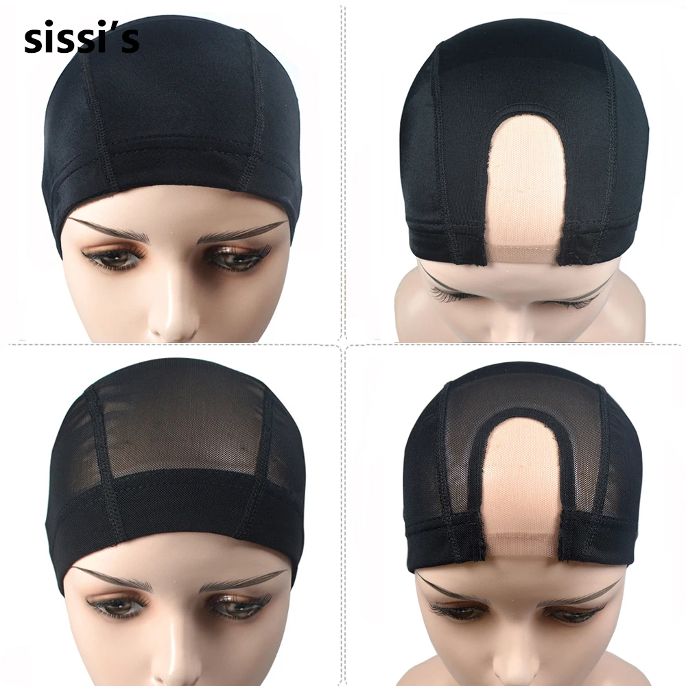 

Black,Beige Dome Cornrow Wig Caps Easier Sew In Hair Stretchable Weaving Cap Elastic Nylon Breathable Mesh Net hairnet