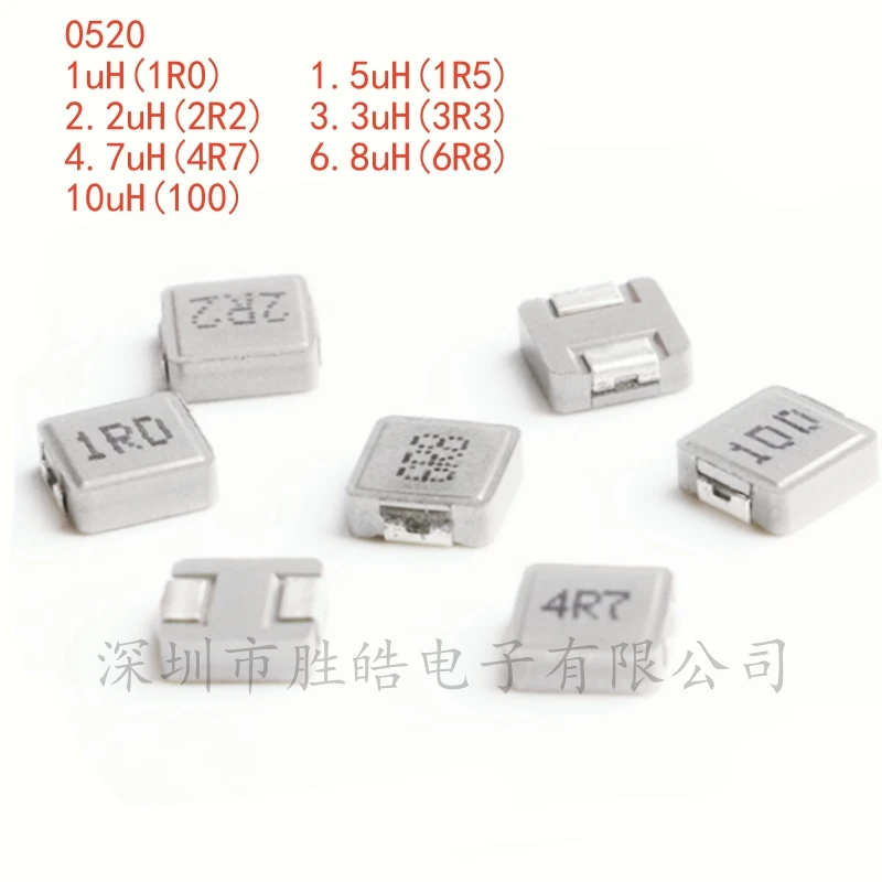 

(10PCS) 0520 Integral Molding 1uH(1R0) 1.5uH(1R5) 2.2uH(2R2) 3.3uH(3R3) 4.7uH(4R7) 6.8uH(6R8) 10uH(100) Power Inductor