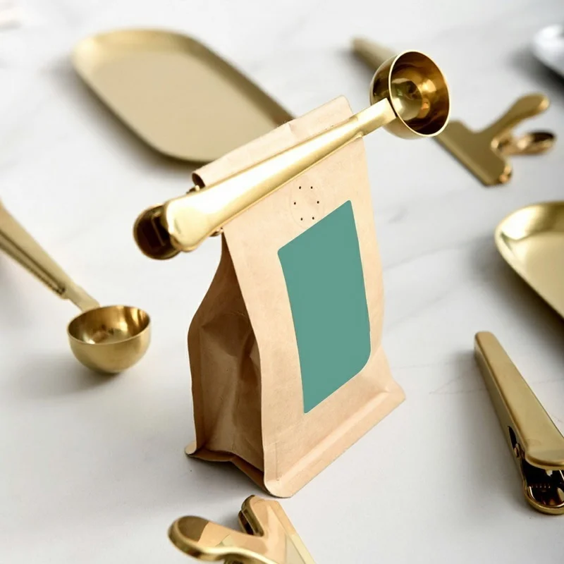 

Kitchen Supply Milk Powder Liquid Seasoning Sealed Measuring Spoon Coffee Utensils Long Handle Clip Coffee Spoon
