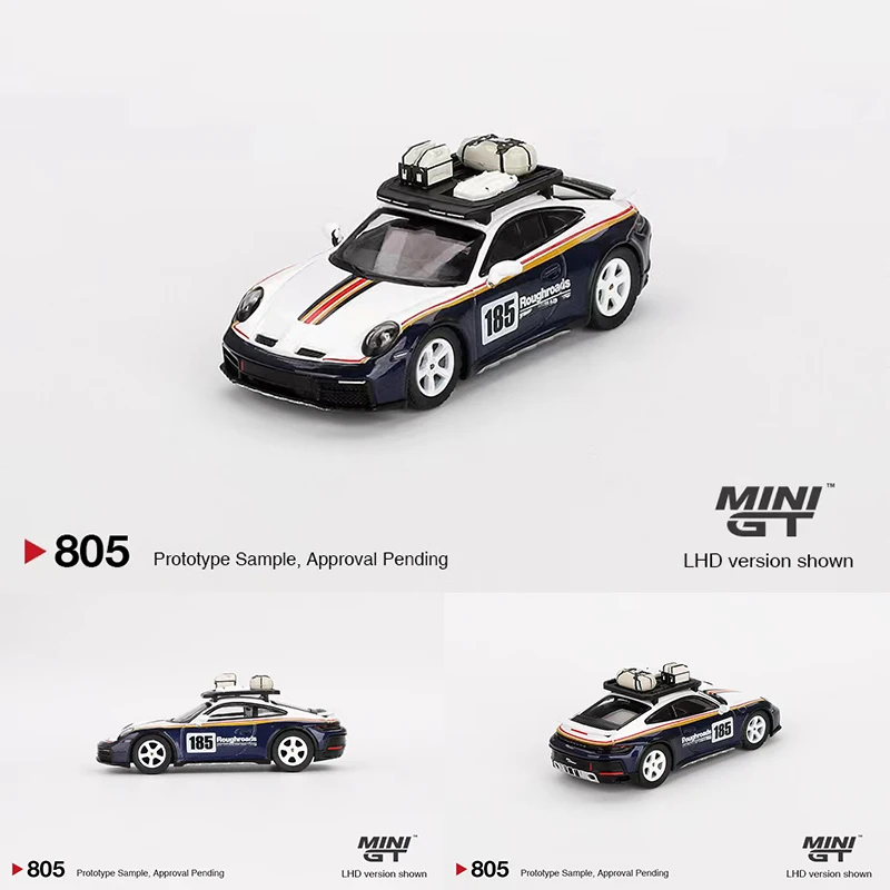 MINIGT In Stock 1:64 Porsche 911 992 Dakar Rallye Design Package Diecast Model Collection Toys 780 805