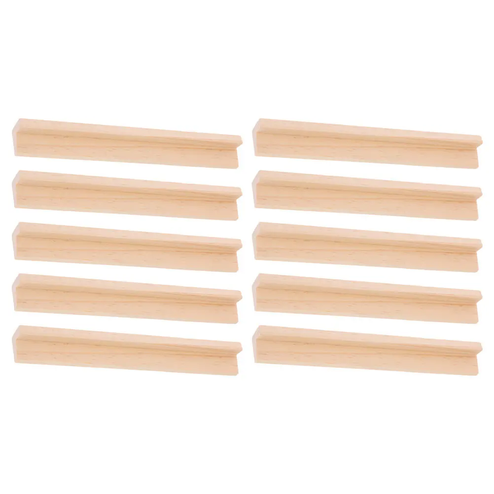 10 قطعة حامل ألعاب قاعدة لتقوم بها بنفسك قواعد خشبية الحرفية الديكور ملحق الدومينو الخشبي عرض قاعدة رفوف الدومينو #3