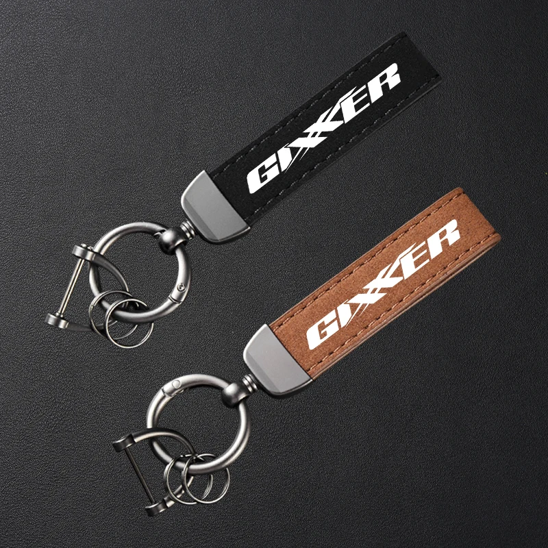 

For GIXXER 250 SF 150 125 155 GSX- S 150 125 Accessories High-Grade Leather Suede Keychain Motorcycle Keyring