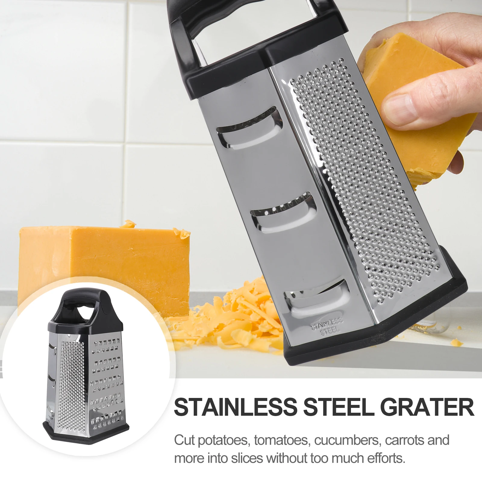 

Stainless Steel Grater Vegetable Chopper Six Sided Planing Machine Veggie Cutter Potato Slicer Floss Kitchen Tool
