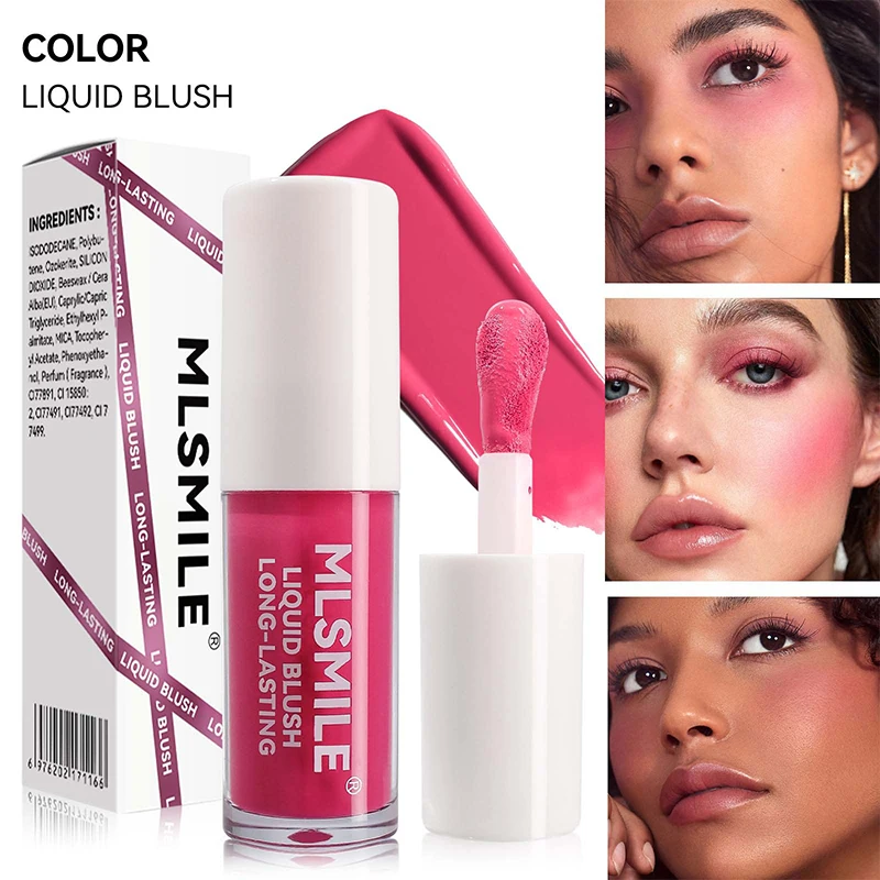 Liquid Blush 6 Colors For Lips Cheeks Multifunctional Natural Contour Fine Shimmer Rouge 2 In 1 Long-last Moisturize Face Makeup