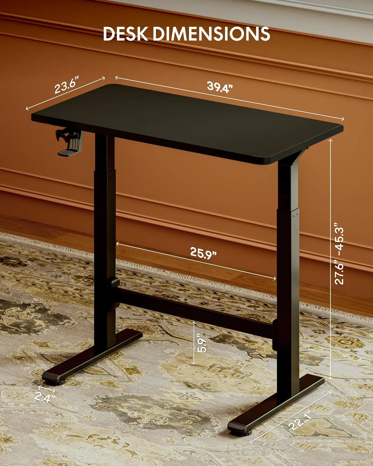 Pneumatic Mobile Standing Desk, 40