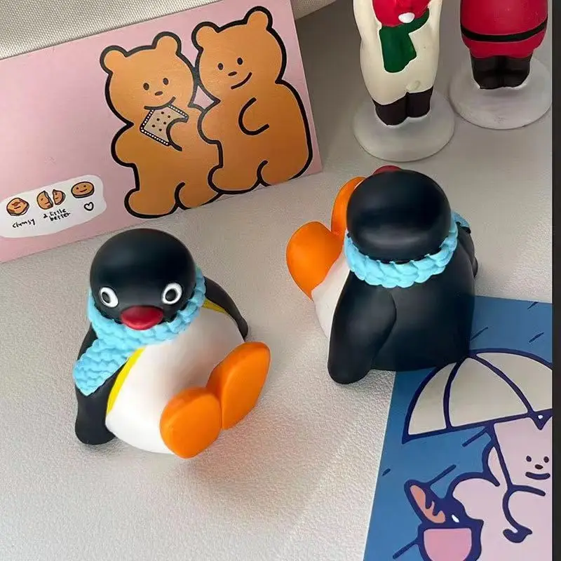 Cute Cartoon Resin Penguin Car Dashboard Figurine  Desktop Durable Ornament Playful Penguin Car Accessories