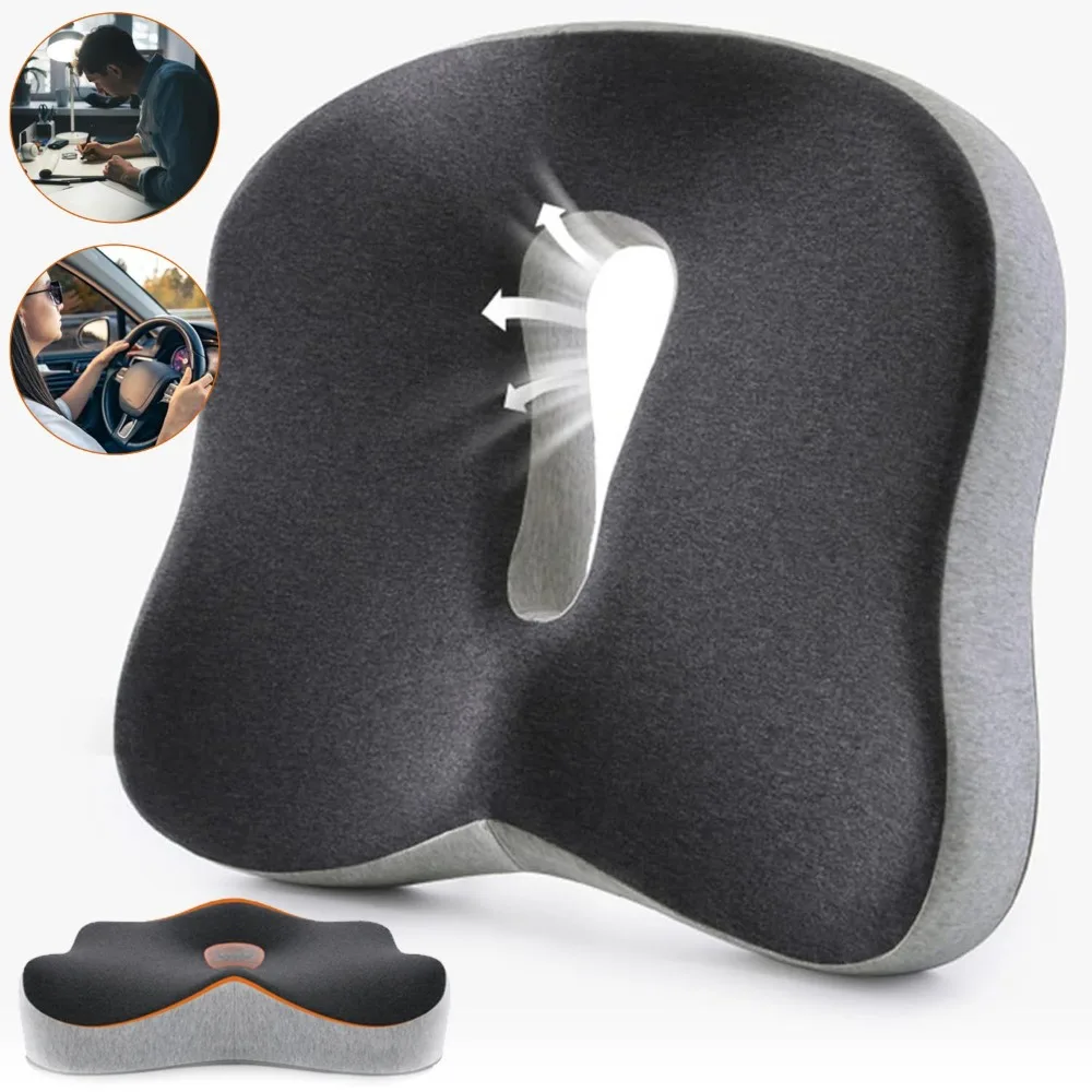 I cuscini per sedili in memory foam offrono un maggiore comfort e riducono la pressione sul coccige. Cuscini ergonomici per sedili, ideali per auto, casa e ufficio.