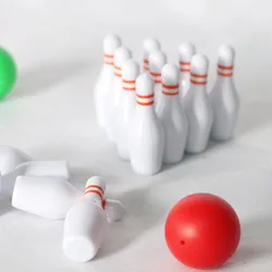1set Dollhouse Bowling Ball Mini Bowling 1/12  Toy Sculpture Simulation Desktop Figurines Miniatures Gifts Ornaments Home Decor