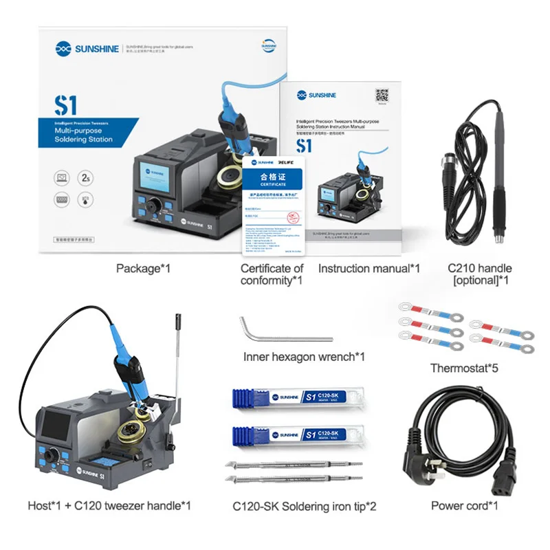 SUNSHINE S1 Multi-purpose Precision Tweezers Soldering Station for Mobile Phone Maintenance High Precision Desoldering Machine