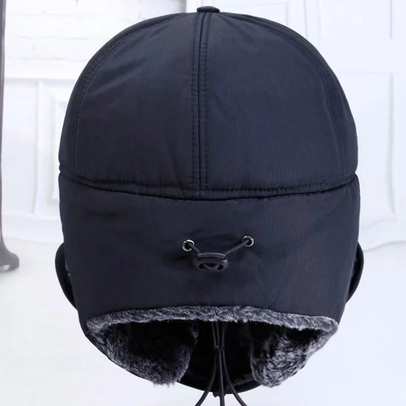 Chapeaux de bombardier coupe-vent avec oreillettes pour hommes, masque d'hiver, chapeau chaud, Trooper, chapeaux de ski