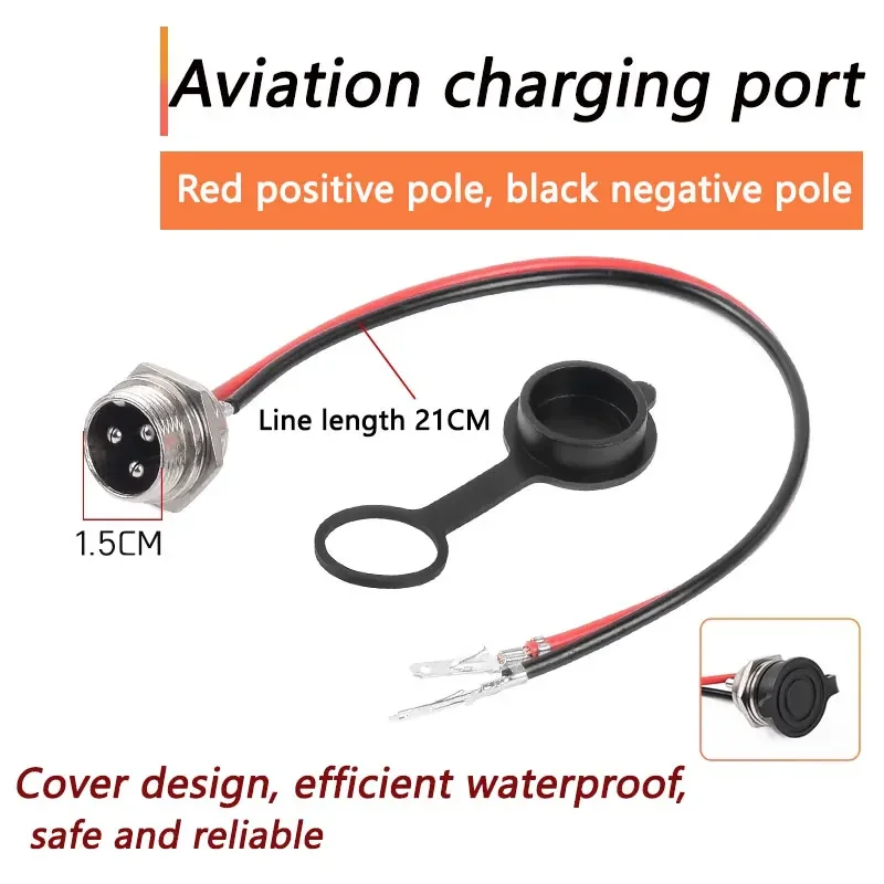 GX16 3Pin Female Aviation Charging Port for Lithium Battery Electric Scooters Cable 3-pin Plug Charger Output Cable 220V Adapter