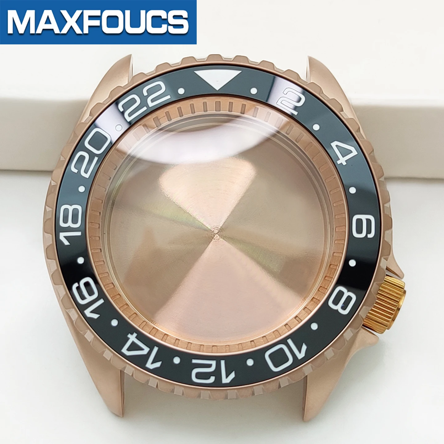 Mattes 3.8 SKX Roségold Uhrengehäuse Krone bei 4 Uhr Edelstahl-Finish MOD NH36 Saphirglas Lünette Kundenspezifische Teile – Detail 12