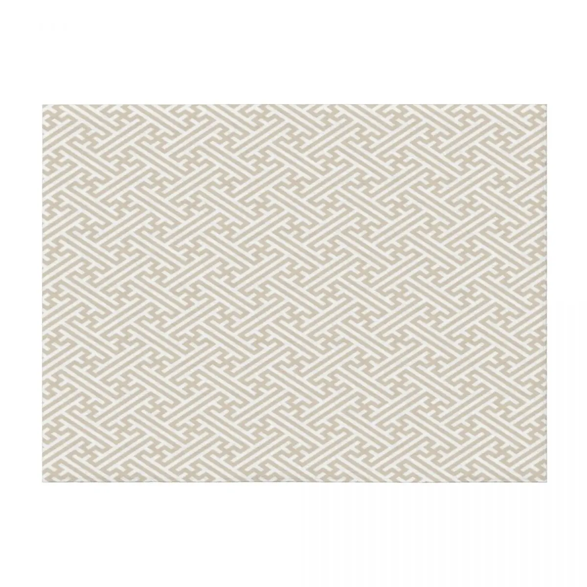 

Sayagata - Japanese Traditional Pattern - Ivory & White Throw Blanket Plush For Baby Hair Blankets