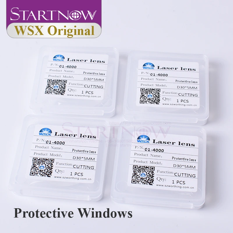 Startnow-lente de protección láser Original para Windows, lente de protección láser de 20x2mm 4KW 1064nm 30x5 para cabezal de corte de fibra WSX