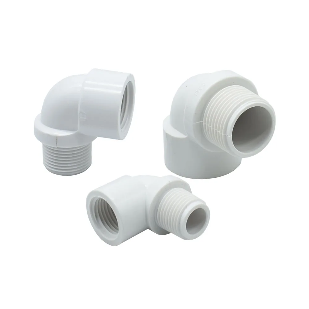 

1/2 3/4 1inch Male Female Thread Connector Elbow 90 degrees PVC Water Pipe Thread Fitting Plastic Coupler