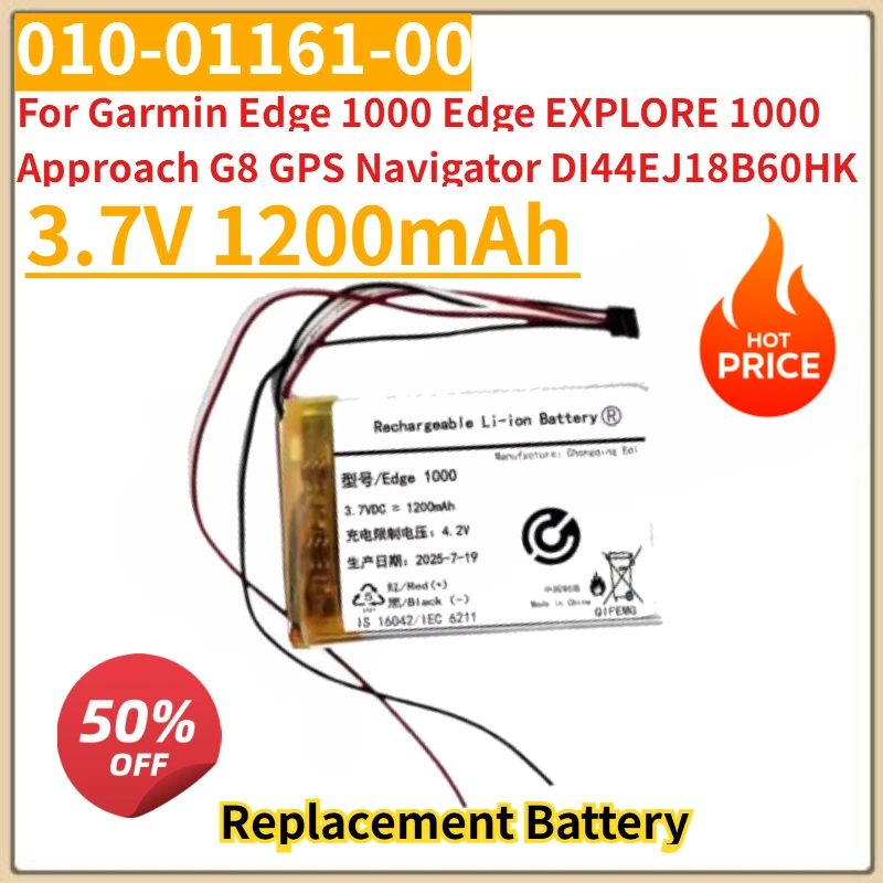 

Новый аккумулятор 3.7V 1200mAh 010-01161-00 для GPS-навигаторов Garmin Edge 1000, Edge Explore 1000, Approach G8, DI44EJ18B60HK