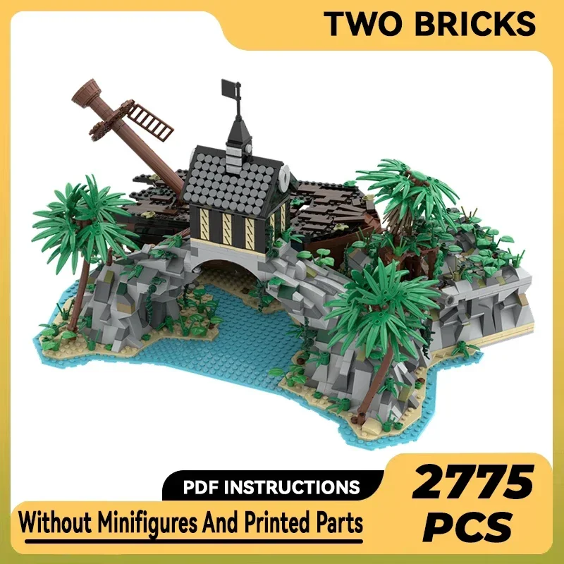 Modelo Street View Moc, bloques de construcción Dominica Pirate Beach, tecnología, bloques modulares, regalos, juguetes de Navidad, conjuntos DIY de montaje