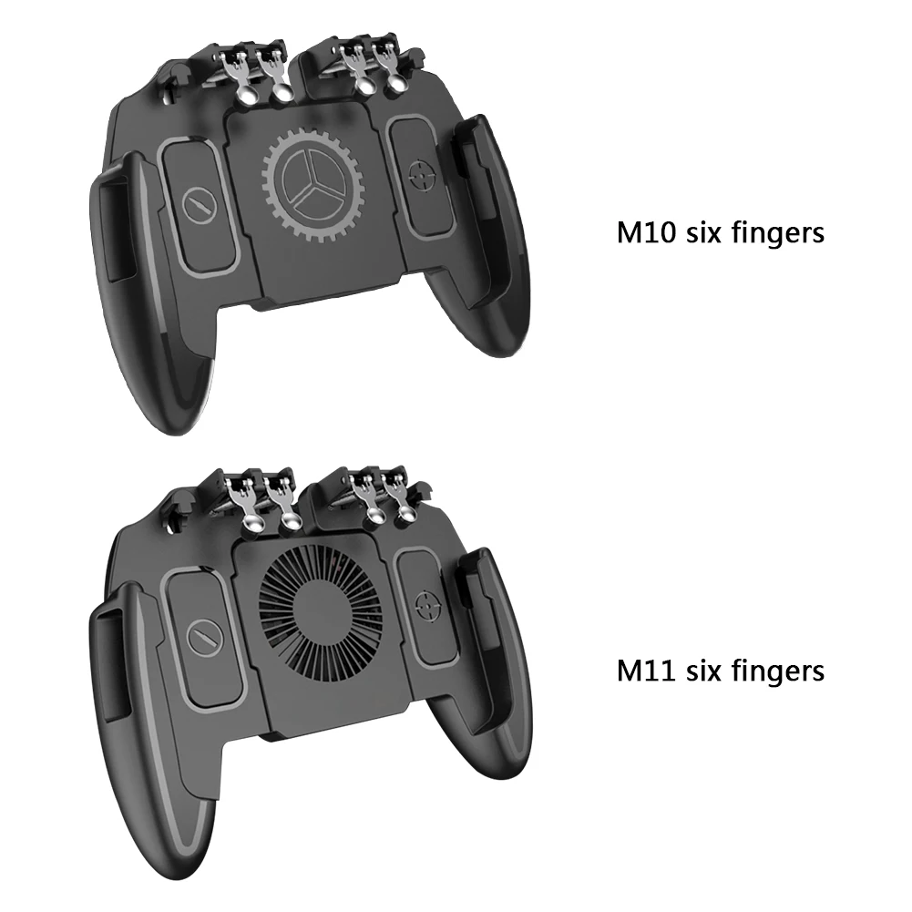 Gaming Button Trigger Gamepad Mobile Shooting Lightweight Game Playing with Cooling Fan 6 Finger Elements for PUBG