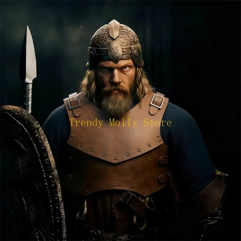 N5KB Armadura cuero sintético para pecho y los hombros, protector pecho Medieval, chaleco armadura corporal, regalo