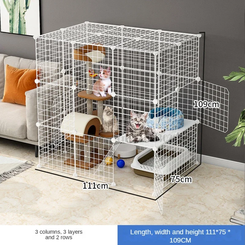 Gaiola Cat destacável Multilayer, Sturdy Wire Villa para Indoor Living, Espaçoso e confortável Pet Home, Seguro