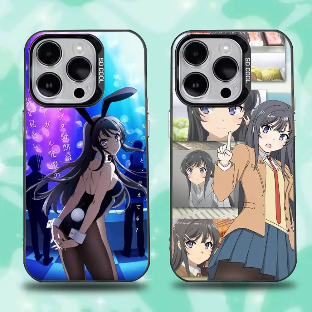 

Sakurajima Mai Phone Case For iPhone 16,15,14,13,12,11,Mini,Pro,E,SE4,XS,MAX Black Candy Matte Cover