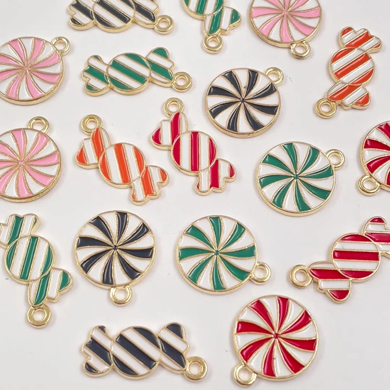 

50pcs/lot DIY Mix Jewelry Accessories Oil-dripping Round Candy Lollipop Charms Phone Shell Pendantendant