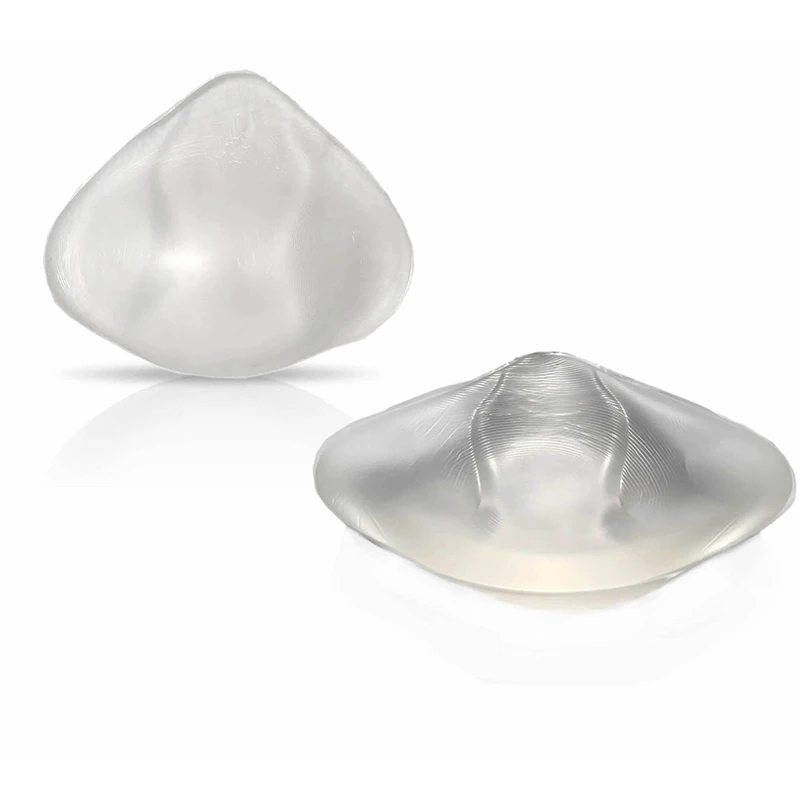 1 Piece Mastectomy Transparent Clear Silicone Swim Breast Form Swim Form Enhancer Inserts Triangle Shape Push-up Bra Inserts
