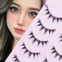 5-pair Manga Eye Transparent Stem A- shaped Pointed Natural Slender False Eyelashes