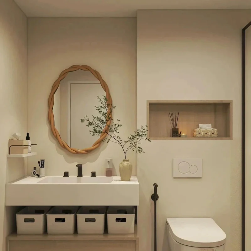 Funky Badezimmers piegel Eitelkeit Mädchen Männer nordische Ganzkörper dusche Gold ovale Dressing Make-up Spiegel Wand Espelhos Wohnkultur