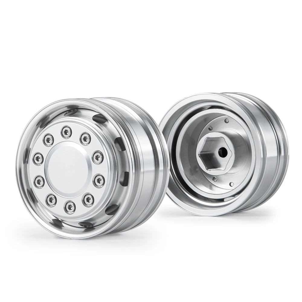 AXSPEED Aluminium Voor Achter Velg Hubs voor 1/14 Tamiya Truck Tractor Trailer Cargo Autobanden Upgrade Onderdelen