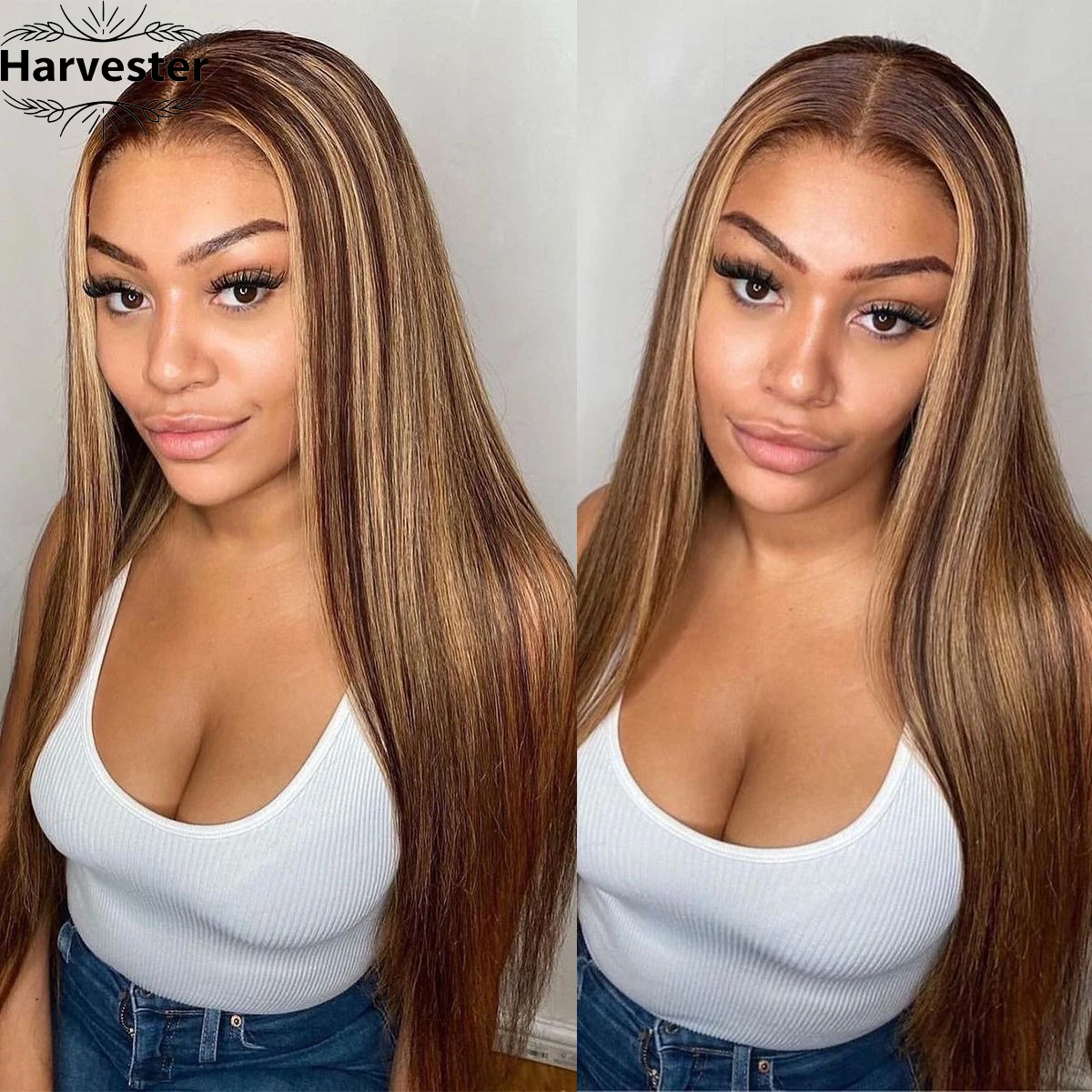 

40 Inch Straight Human Hair Wigs Highlight Wig Human Hair 13x6 Hd Lace Frontal Wig Straight Wig 13x4 4/27 Honey Blond Ombre Wig