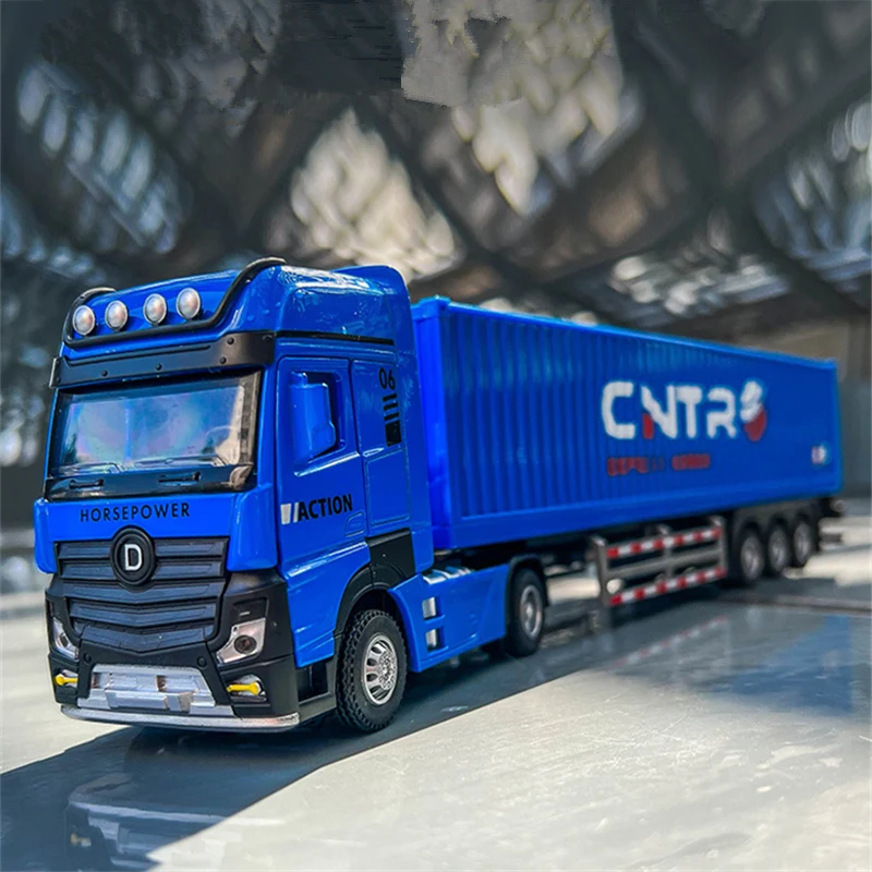 

1/50 Diecast Container Truck Transport Car Model Alloy Metal Engineering Transport Truck Vehicle Semi Trailer Car Model Kids Toy