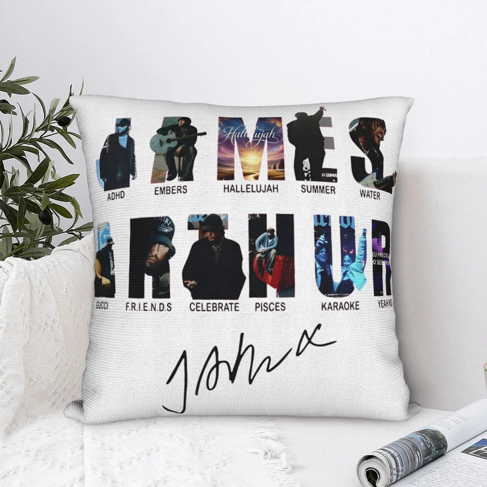 Home Decorations James Arthur Music Tour 2026 Pillowcase Accessories  Pillow Covers Square Multiple Sizes