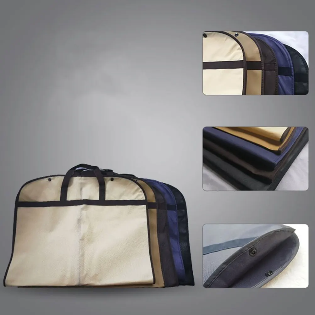 

2Pcs Suit Cover Non-Woven Fabric Black Lightweight Foldable Storage Bag Zip Closure Portable for Travel Formal Dress Storage
