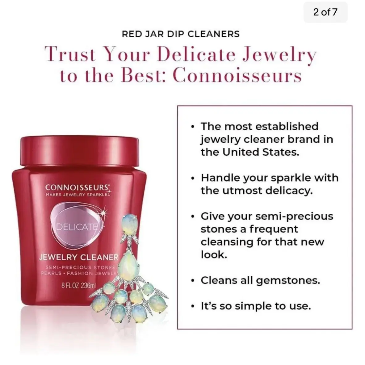 Connoisseurs Delicate Jewellery Cleaner for Plated Jewellery Semi-Precious Delicate Stones Pearls Opals Turquoise Coral Onyx