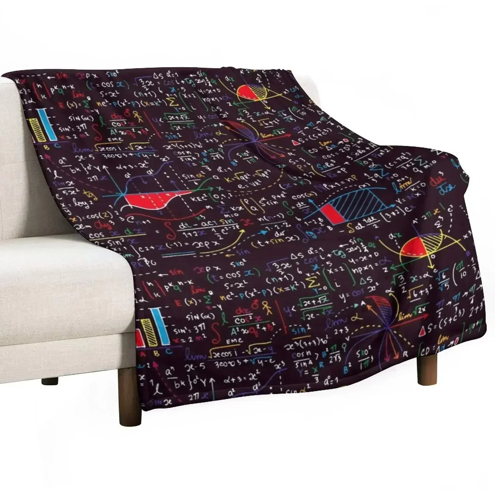 

Colorful Math Formulas Throw Blanket wednesday Plaid on the sofa Single For Decorative Sofa Blankets