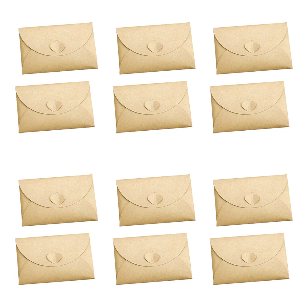 12 قطعة زر الحب القلب المغلف خمر ورق الكرافت لتقوم بها بنفسك تخزين الرجعية للبطاقات البريدية الشيكات بطاقات الهدايا بطاقات اسم الأعمال #6