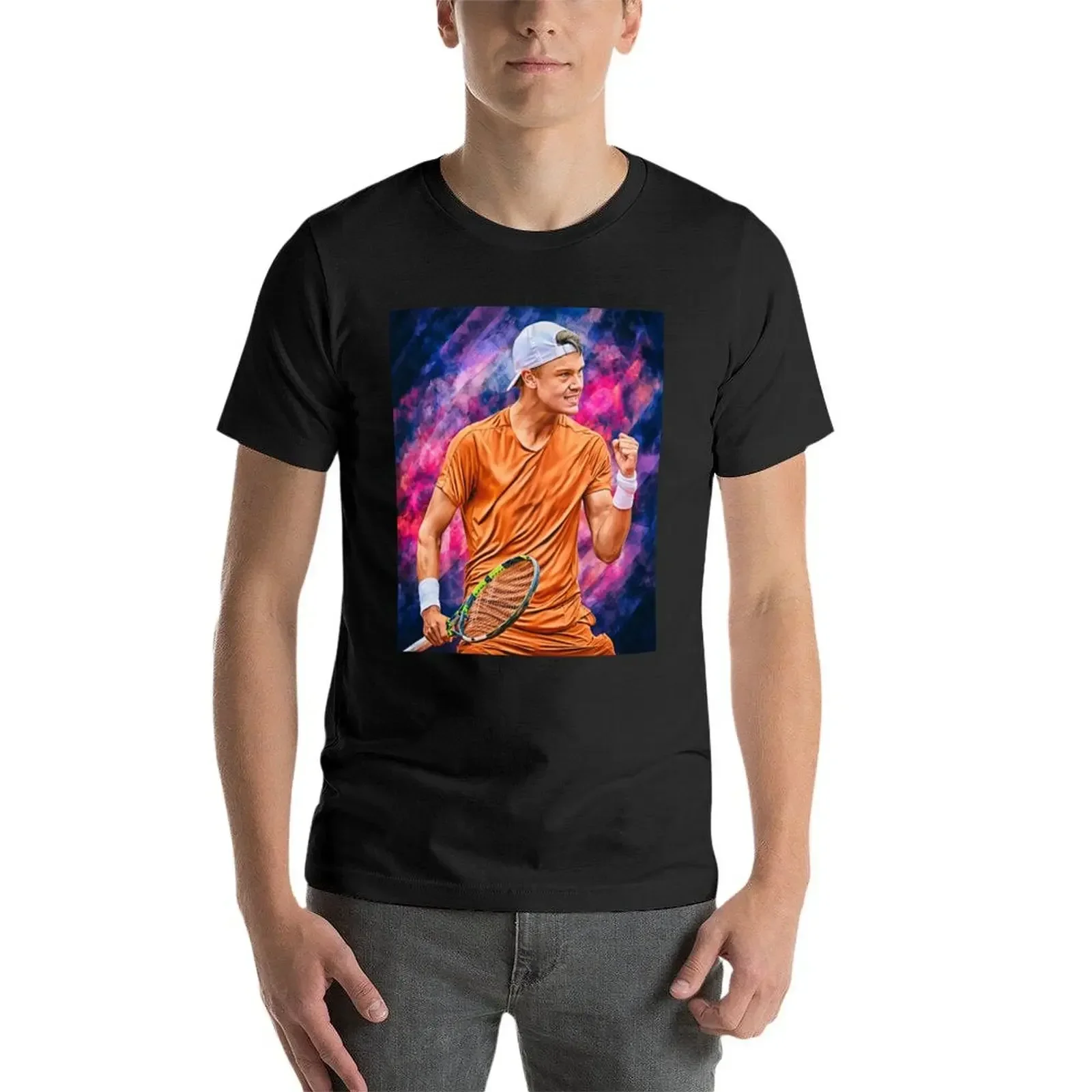 โฮลเกอร์รูนแห่งเดนมาร์กมาทำท่าทาง2023มากโปสเตอร์ติดผนังพิมพ์ลายงานศิลปะดิจิตอลของขวัญศิลปะแฟนเทนนิสเสื้อยืด